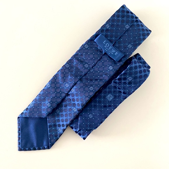 Loewe Madrid 1846 Royale Blue Logo Print Silk Tie 👔 - Picture 2 of 6